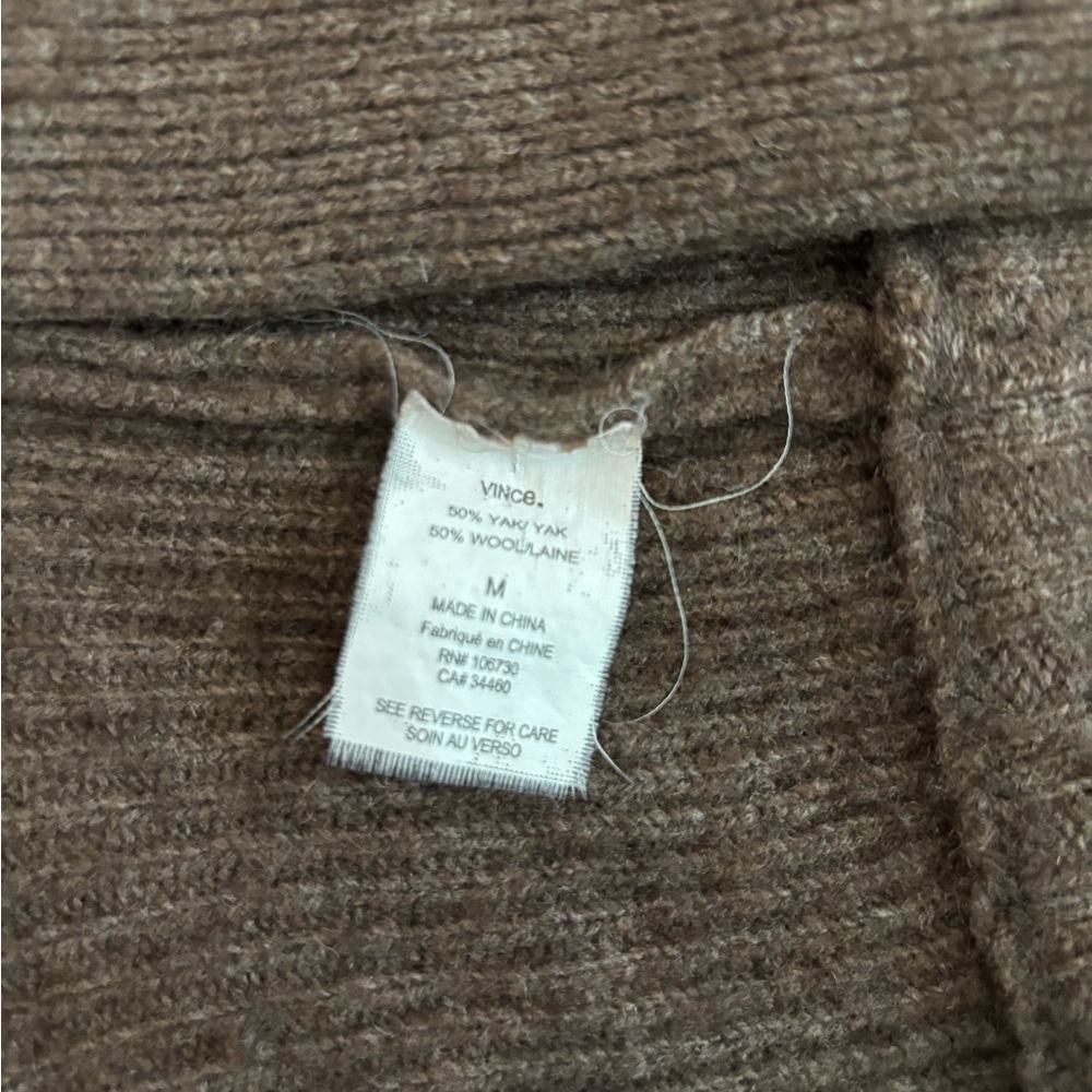 Vince Yak Wool Cocoon Cardigan Sweater | Brown | Medium - Picture 4 of 4